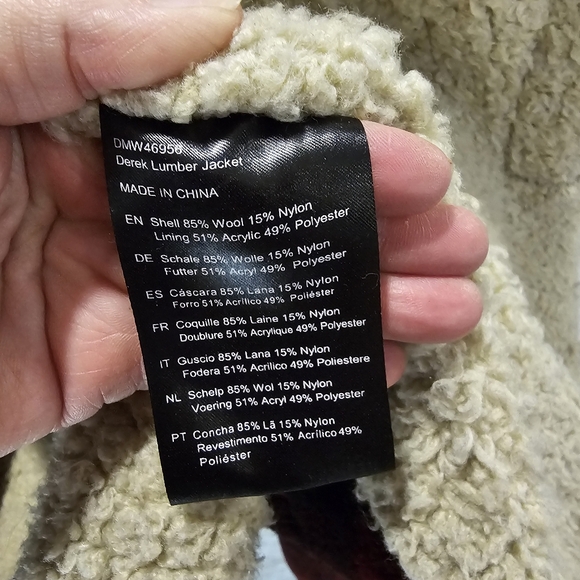 Wool Sherpa Lined Buffalo Check Lumber Jack Jacket Duer Ex Machina - Picture 9 of 9